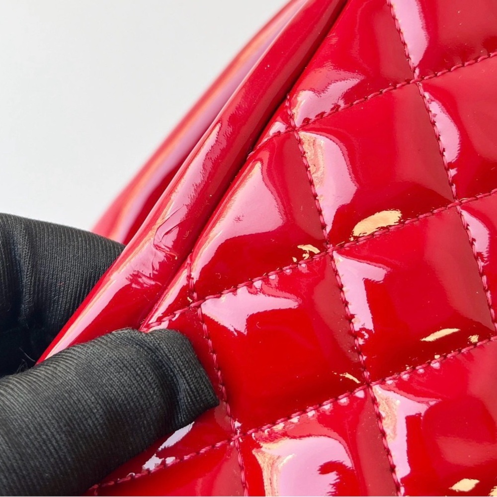 Chanel Mademoiselle Red Patent Leather Shoulder Bag - Vintage and EUC! - Picture 9 of 17